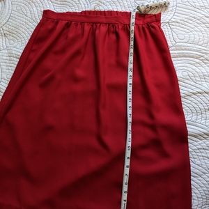 simple red midi skirt